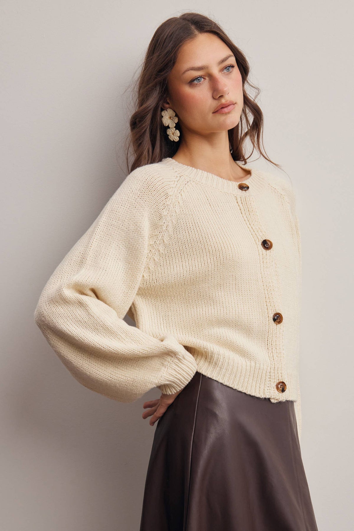 Knit Button Front Cardigan