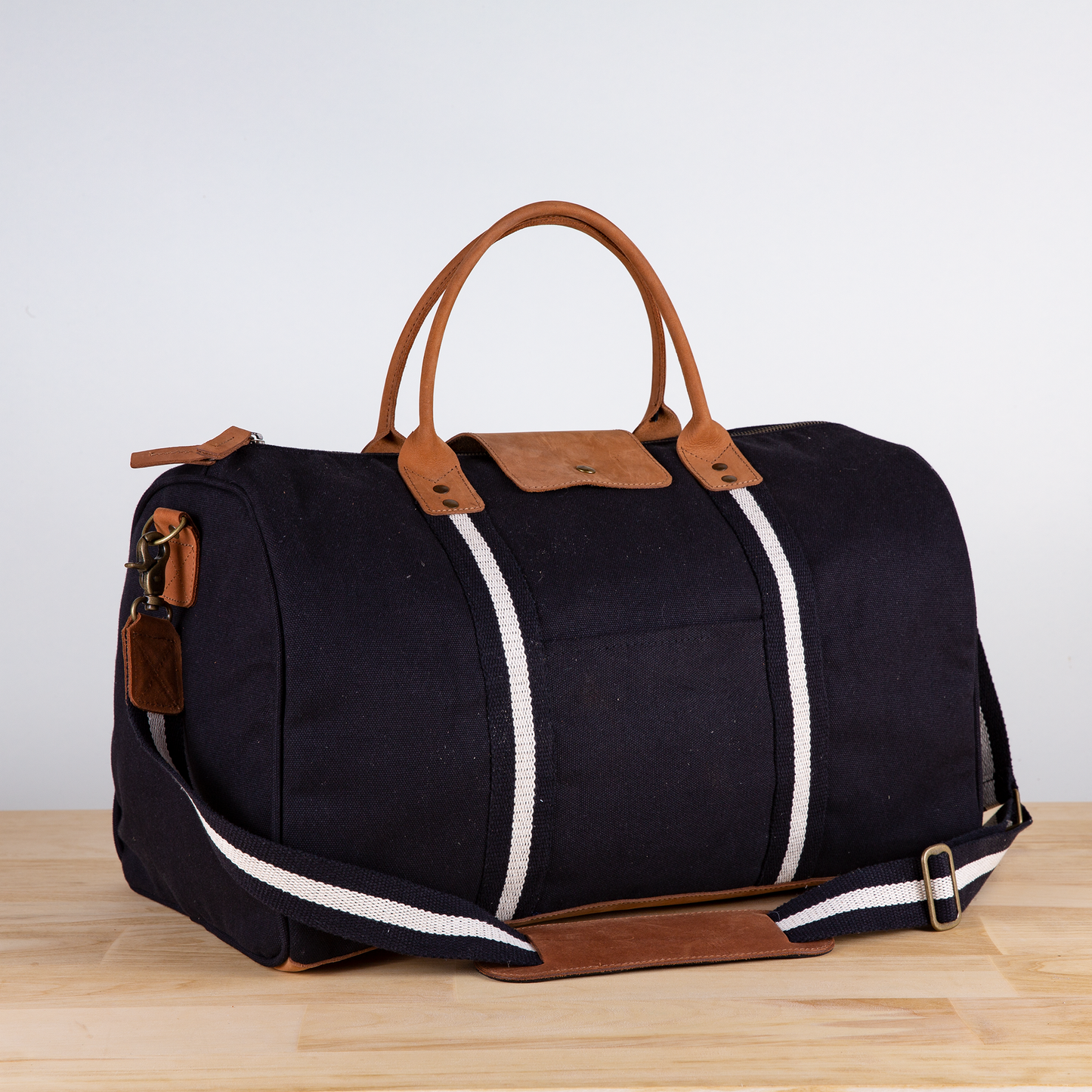Canvas Duffle with Leather Handles