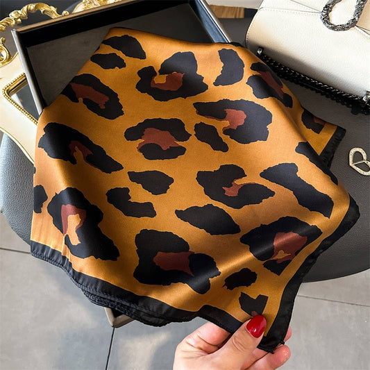 Leopard Satin Scarf