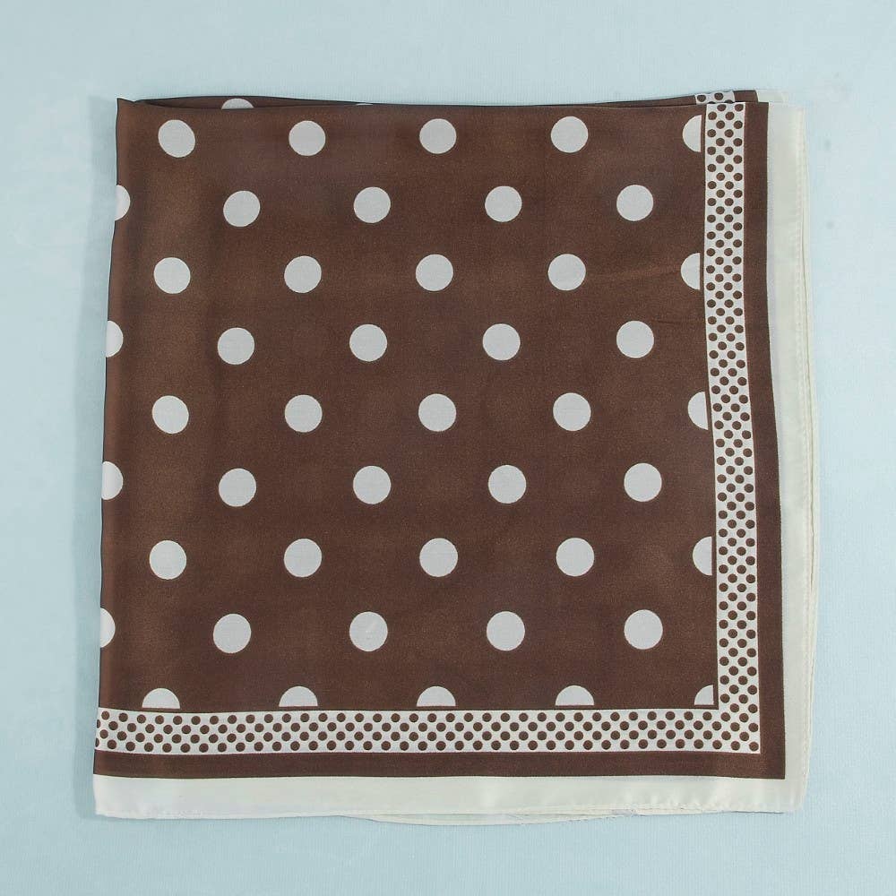 Polka Dot Satin Square Scarf