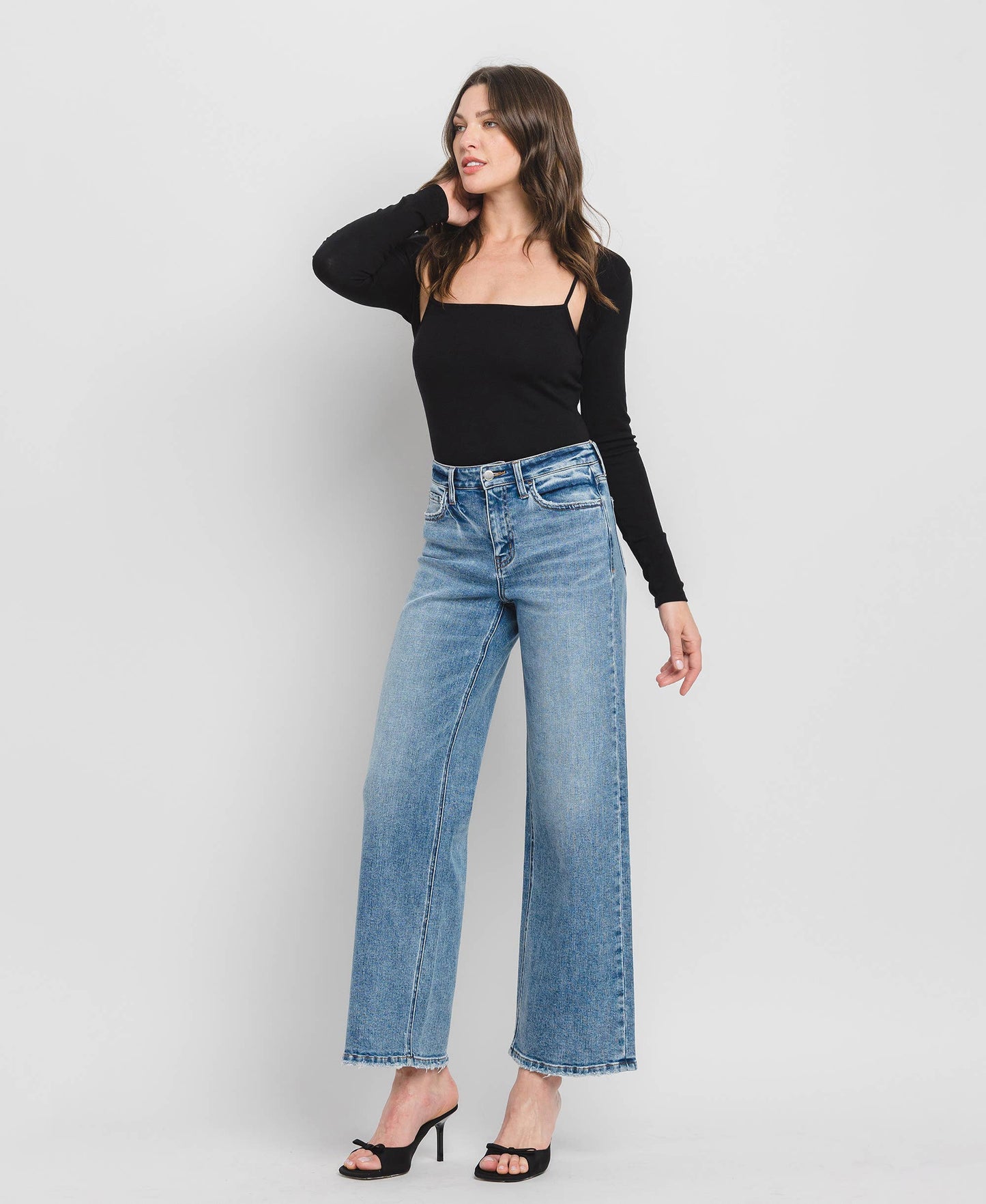High Rise FL Wide Leg Jeans