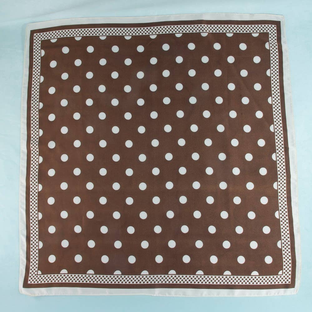 Polka Dot Satin Square Scarf