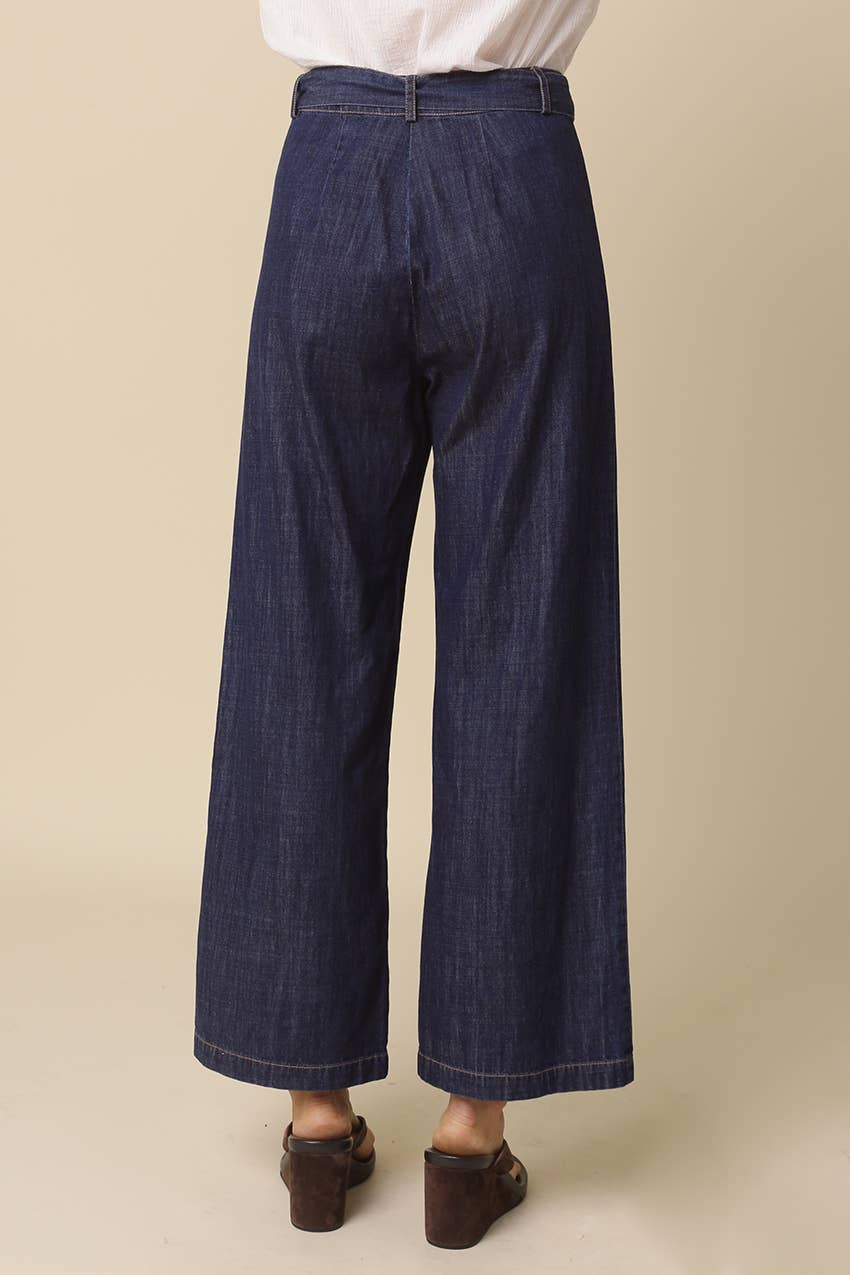 Selena Denim Tie-Waist Pants