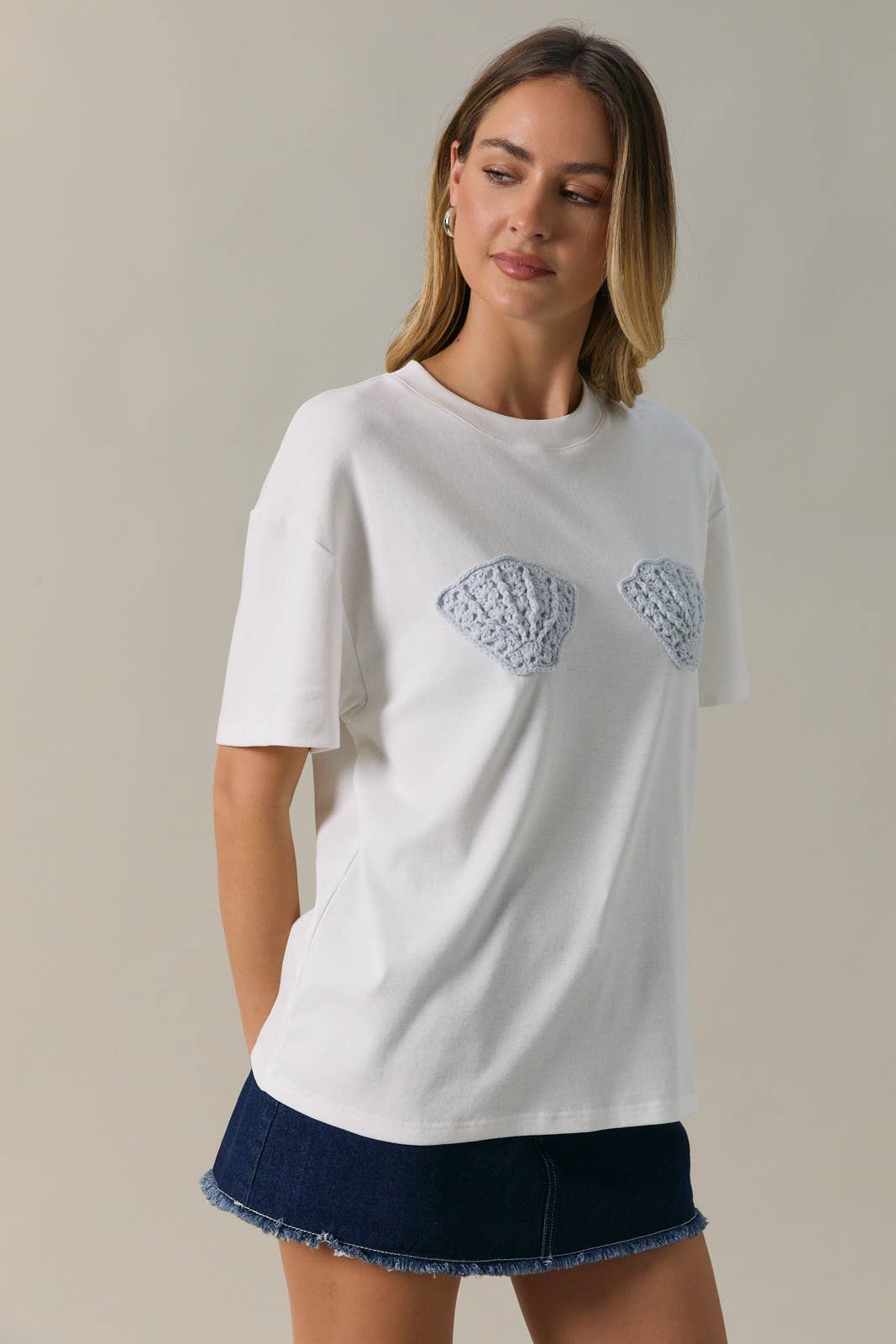 Shell Crochet Patch Tee