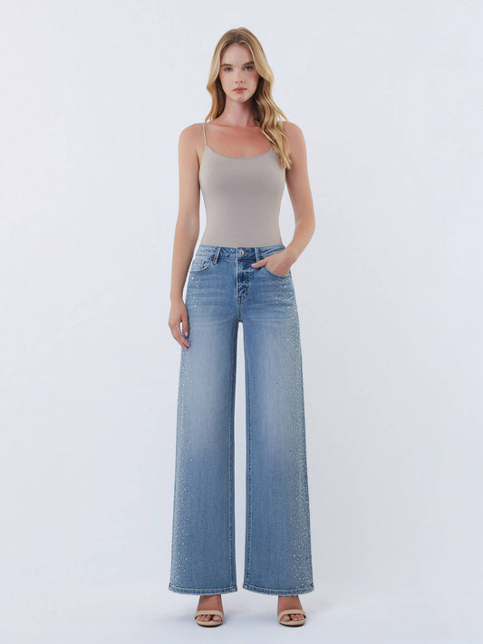 Embellished Wide Leg Jean