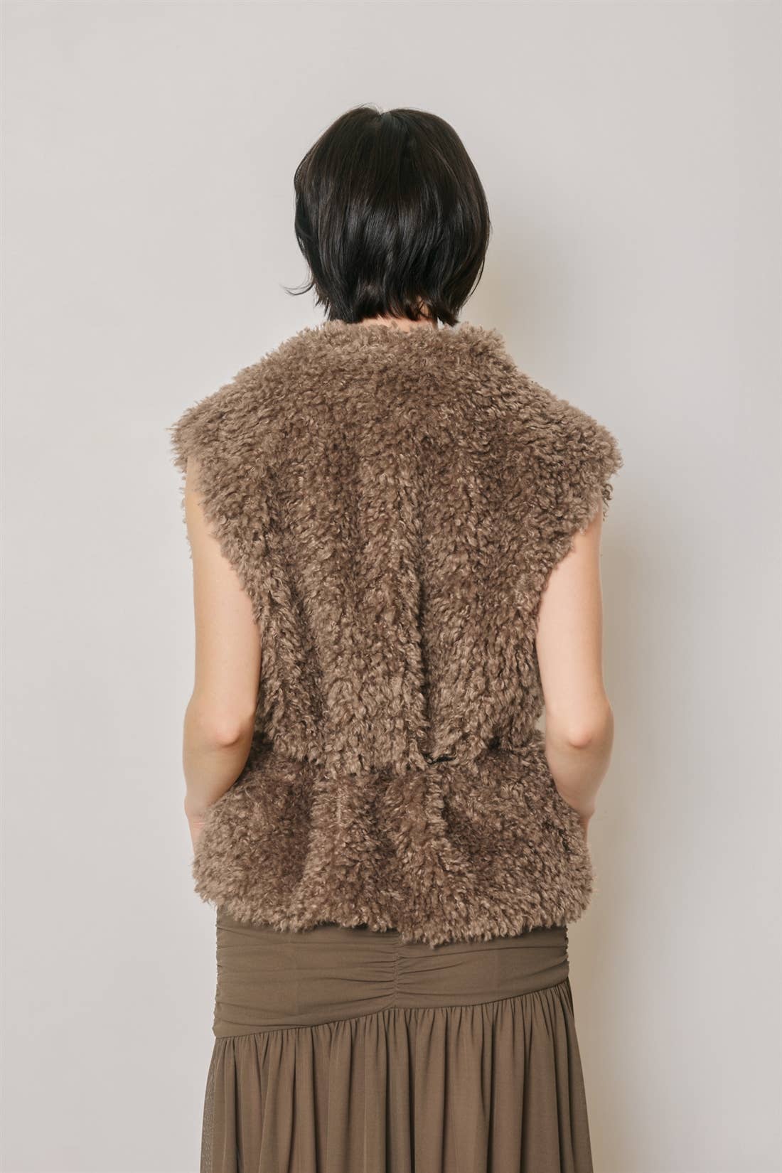 Faux Fur Belted Vest
