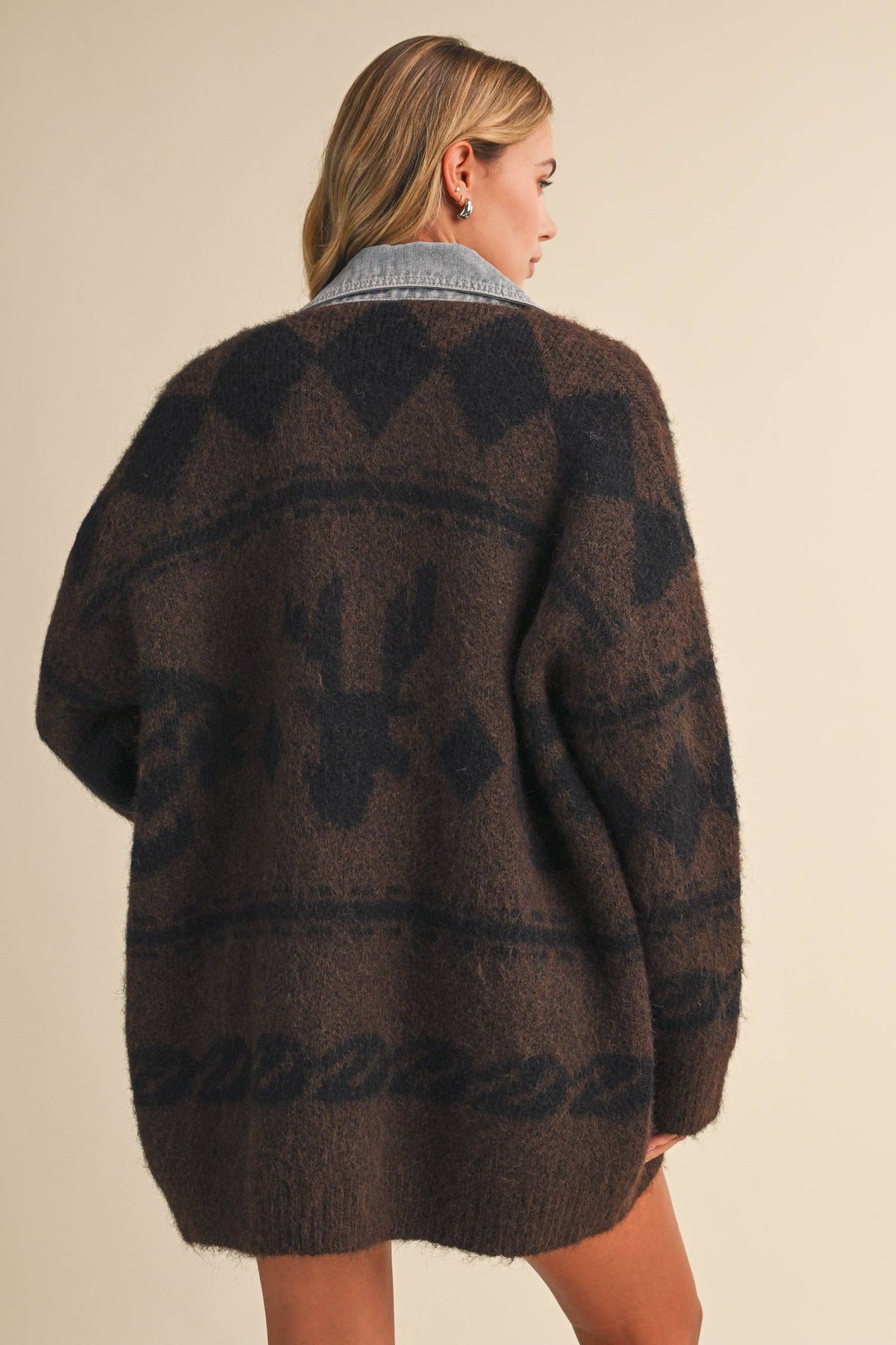 Denim Trim Cardigan