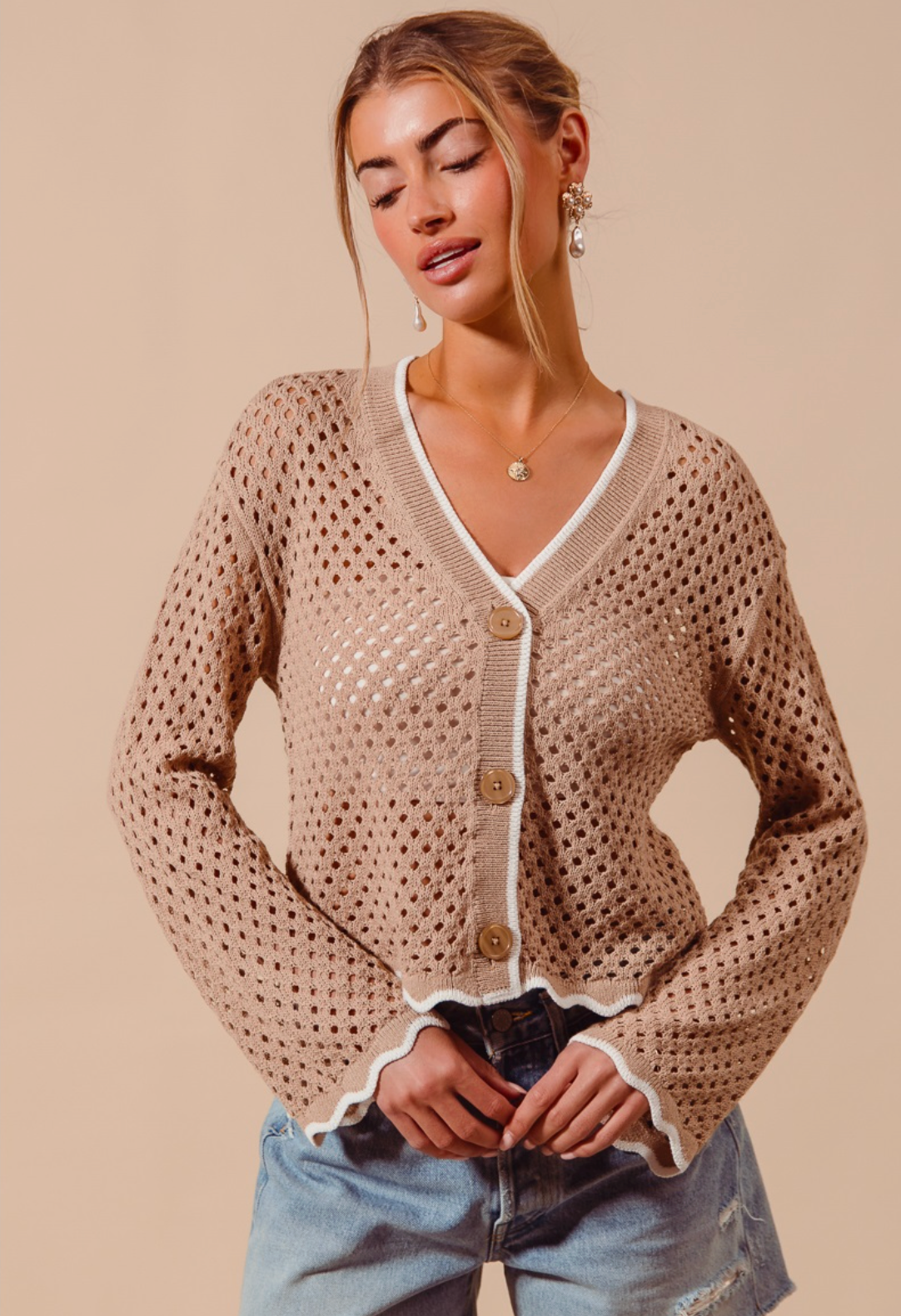 Eyelet Cardigan