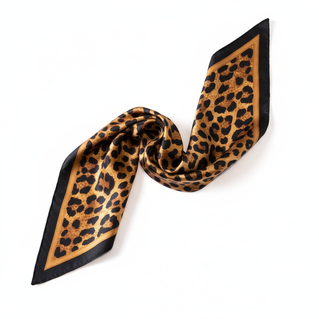 Leopard Satin Scarf