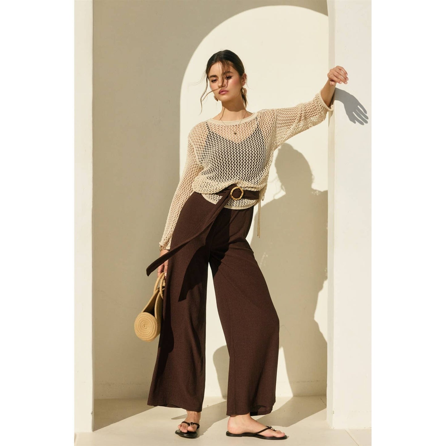 Ruched Side Knitted Top