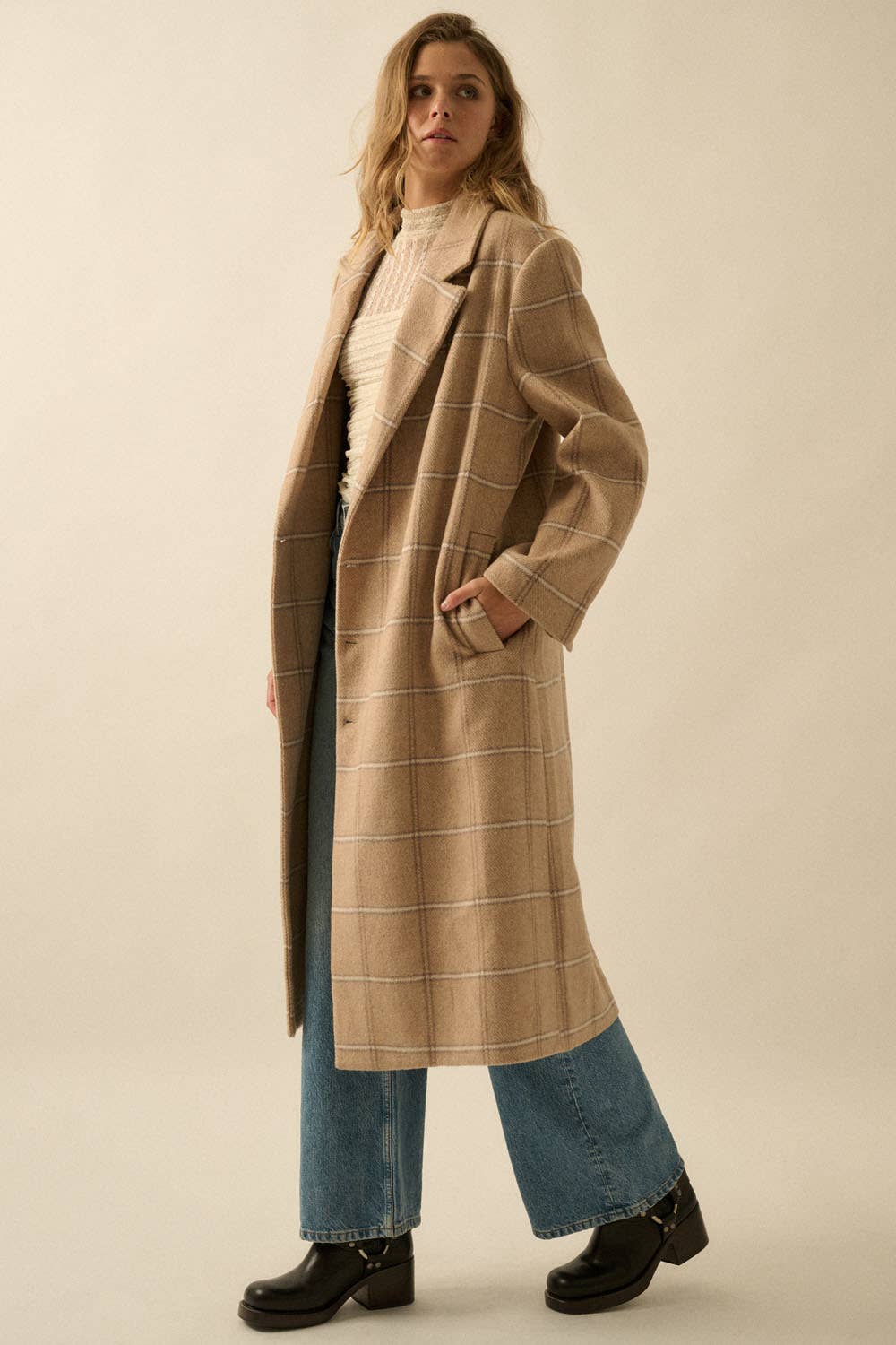 Herringbone Tweed Coat