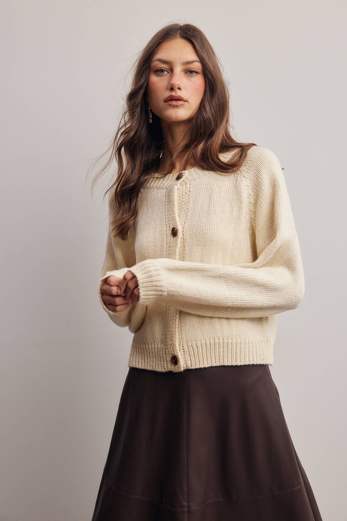Knit Button Front Cardigan