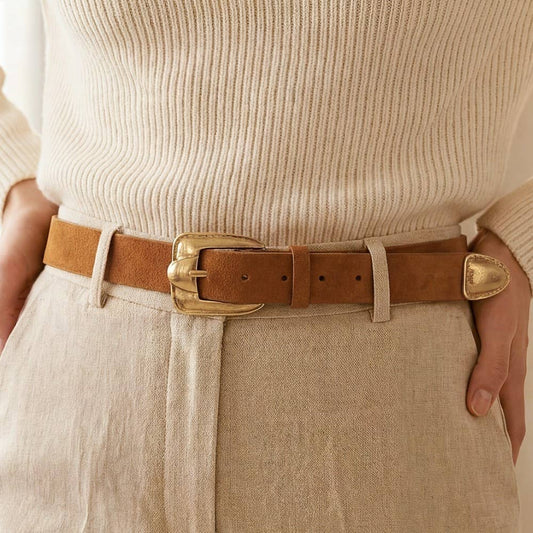 Antique Buckle Vegan Leather Belt