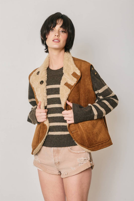 Reversible Faux Shearling Vest