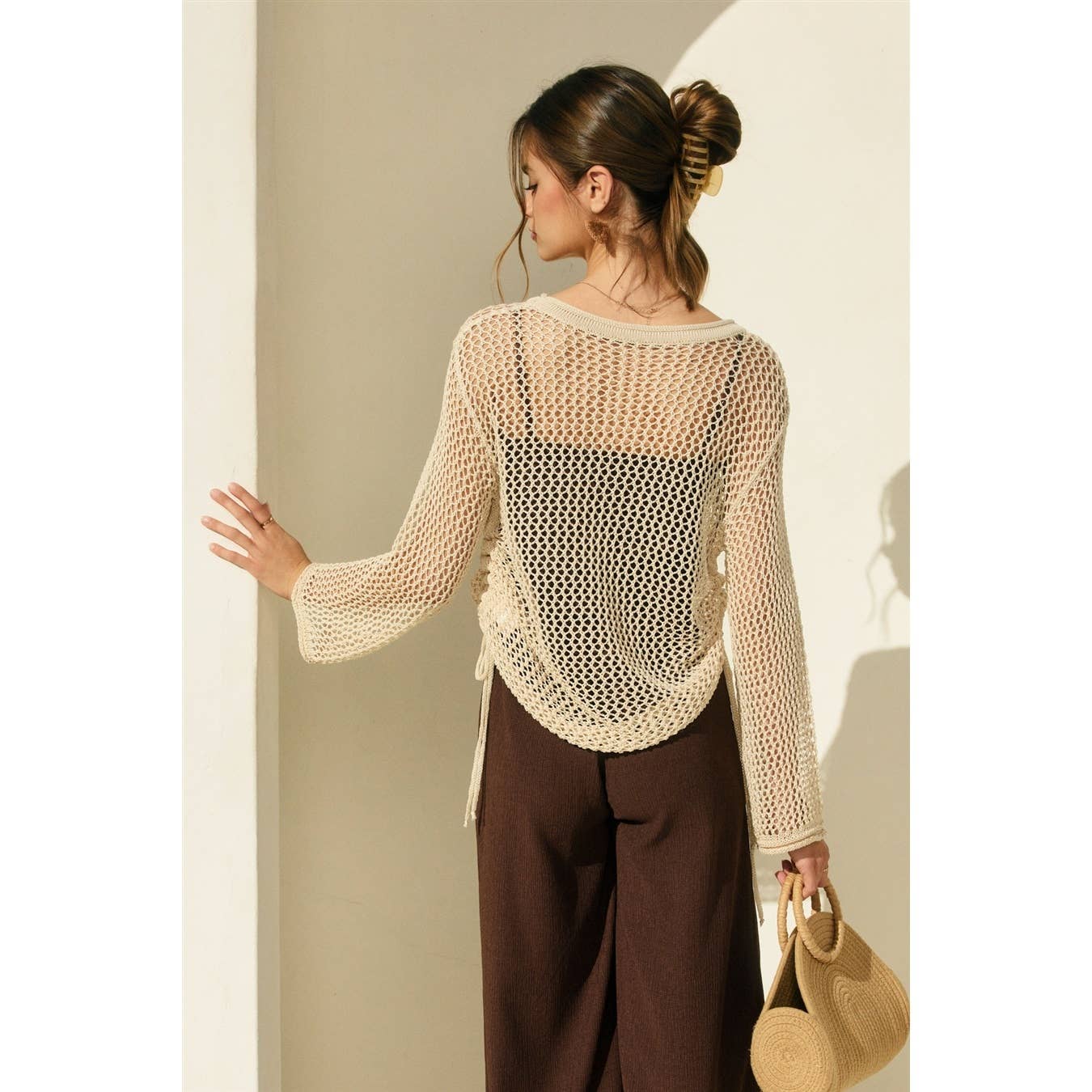 Ruched Side Knitted Top