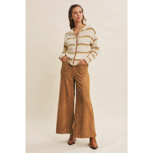 Wide Leg Suede Pants