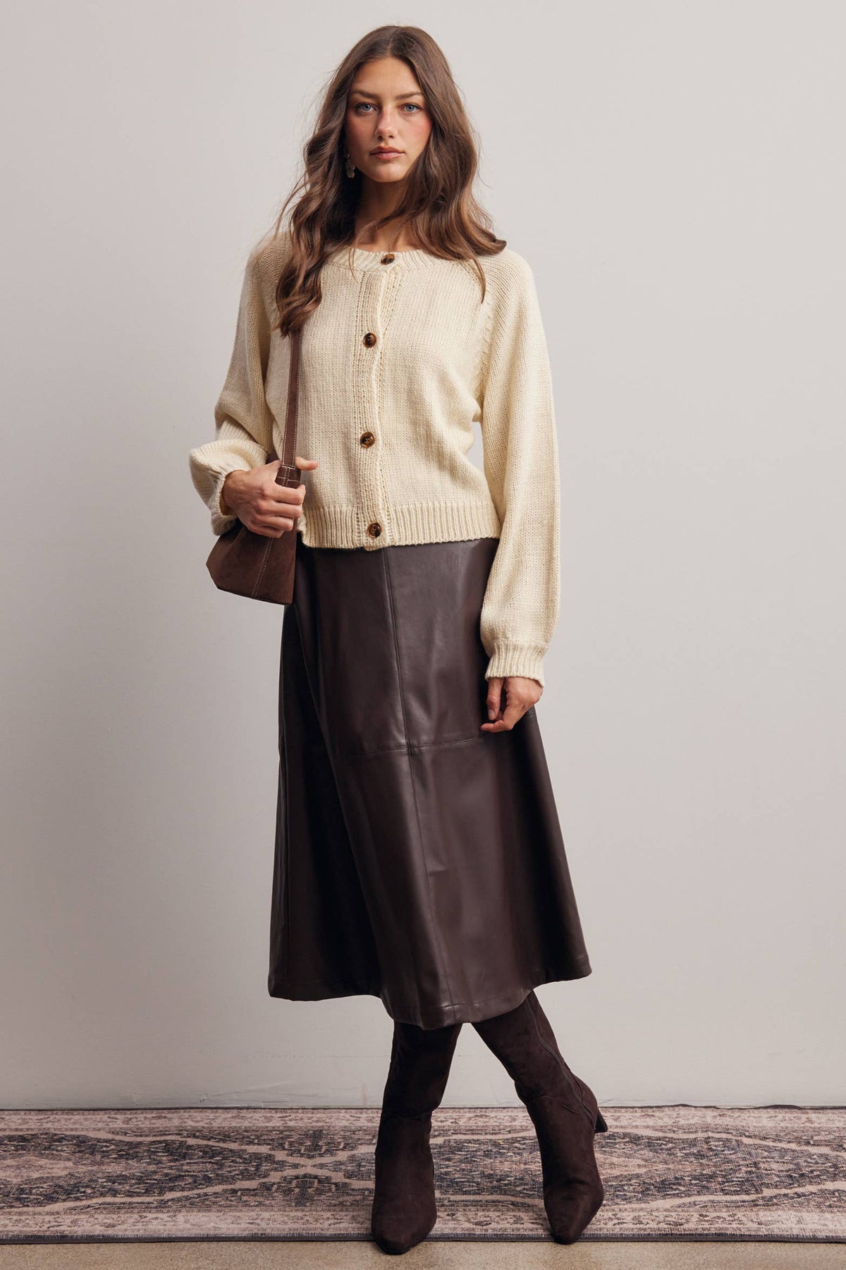 Knit Button Front Cardigan