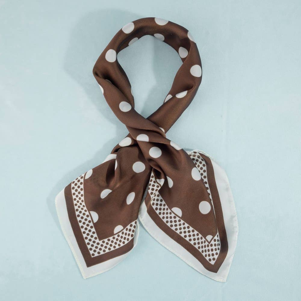 Polka Dot Satin Square Scarf