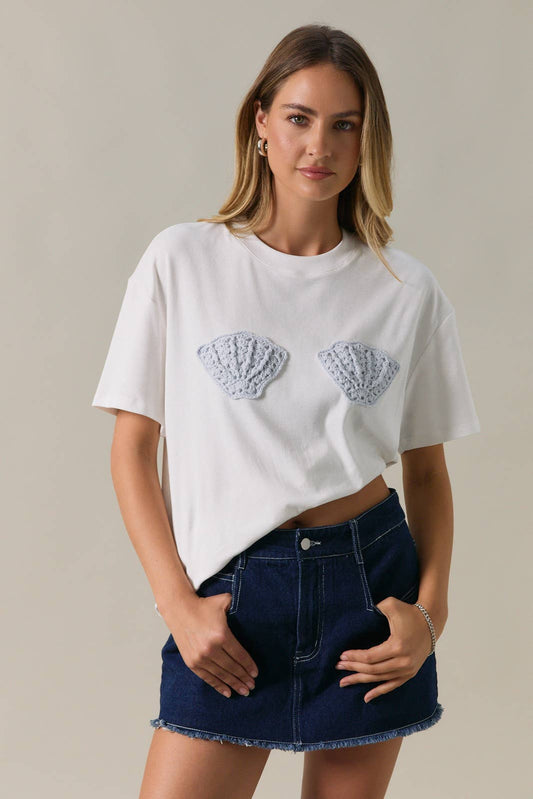 Shell Crochet Patch Tee
