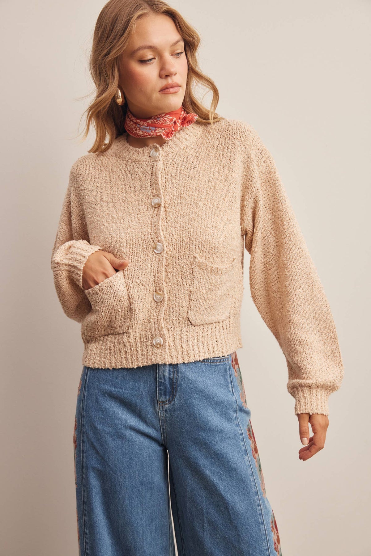 Bouclé Pocket Cardigan