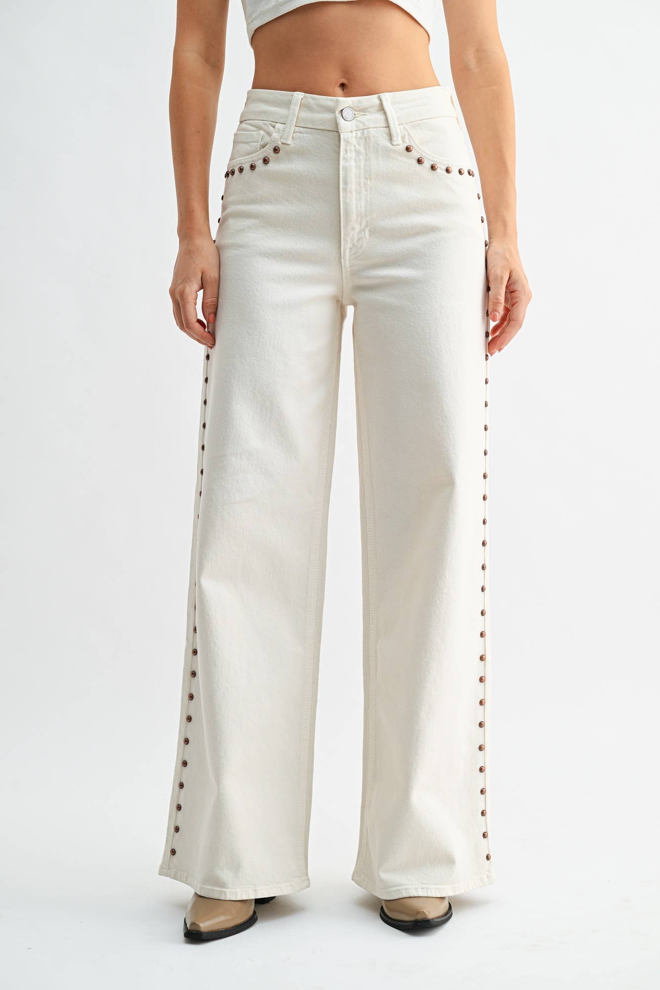 Studded Wide Leg HR Jean