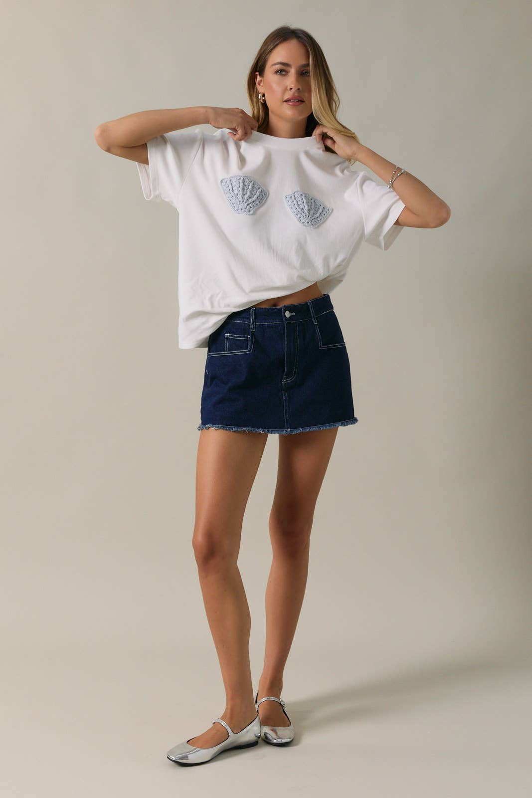 Shell Crochet Patch Tee
