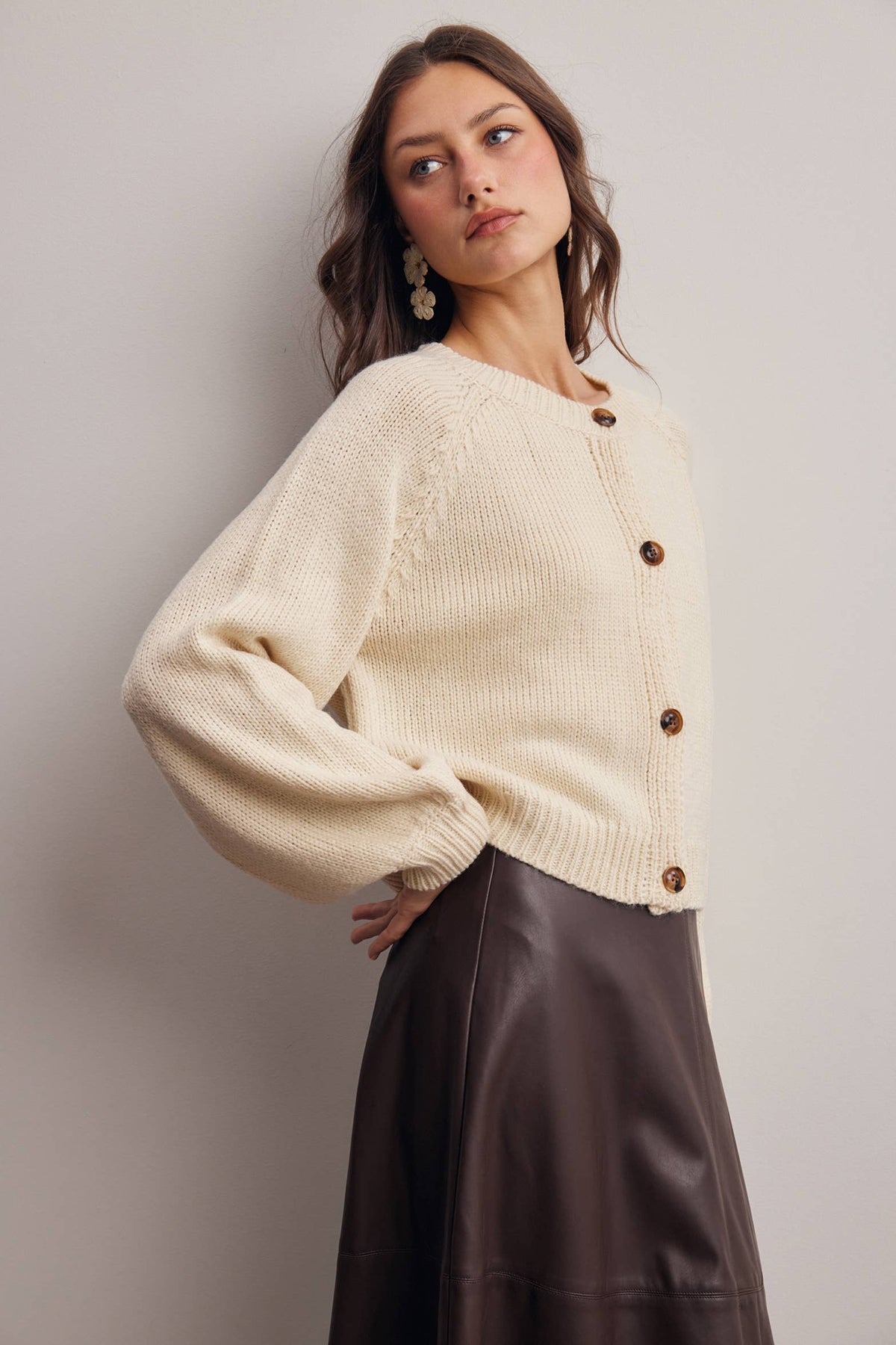 Knit Button Front Cardigan