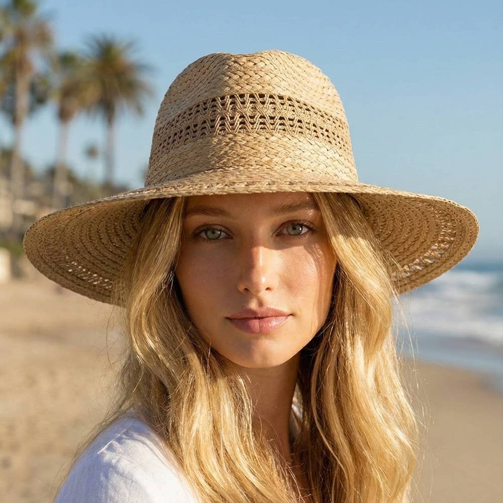 Flat Brim Straw Hat