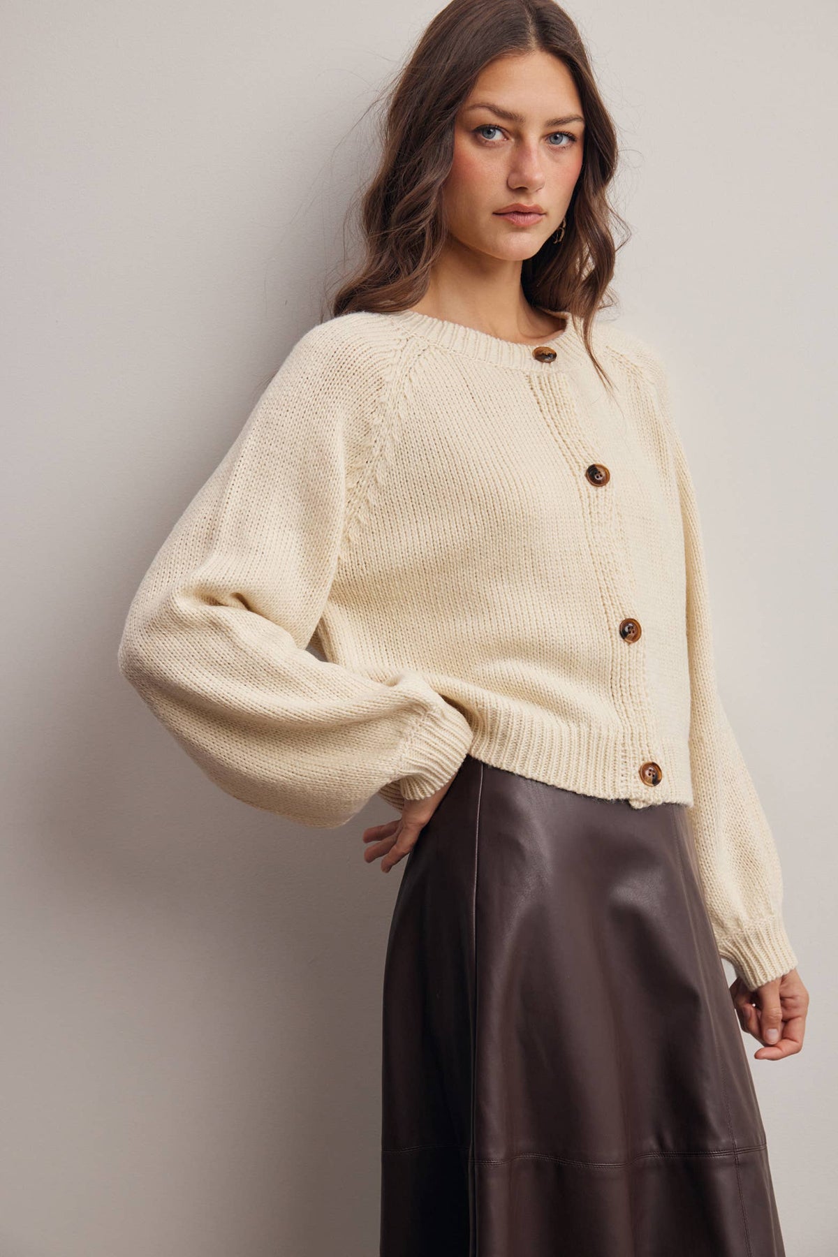 Knit Button Front Cardigan
