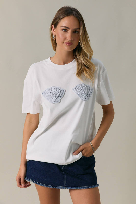 Shell Crochet Patch Tee