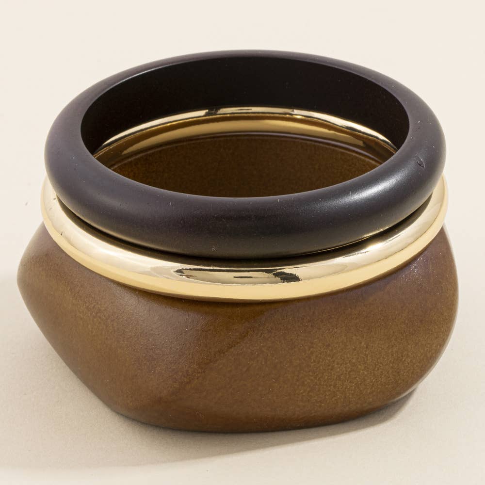 Sculpted Bangle Stack Set