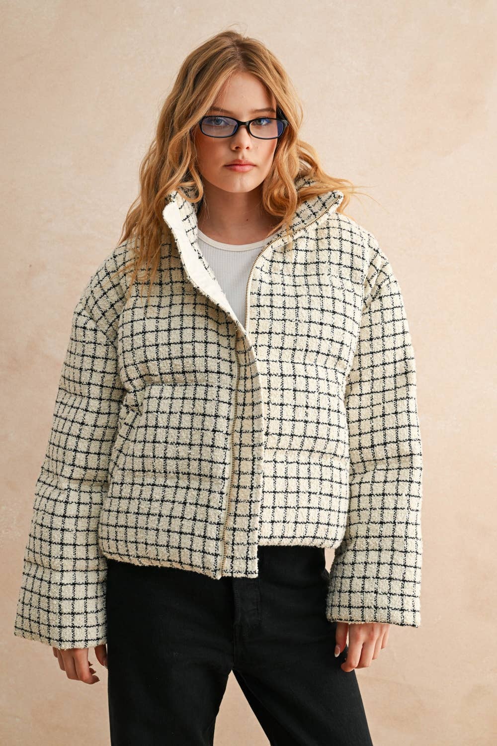 Tweed Puff Jacket