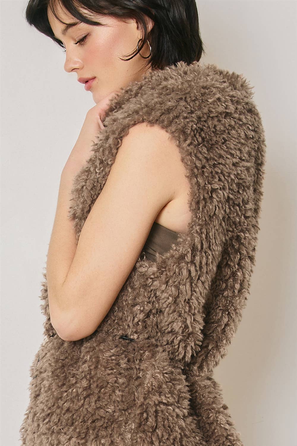 Faux Fur Belted Vest