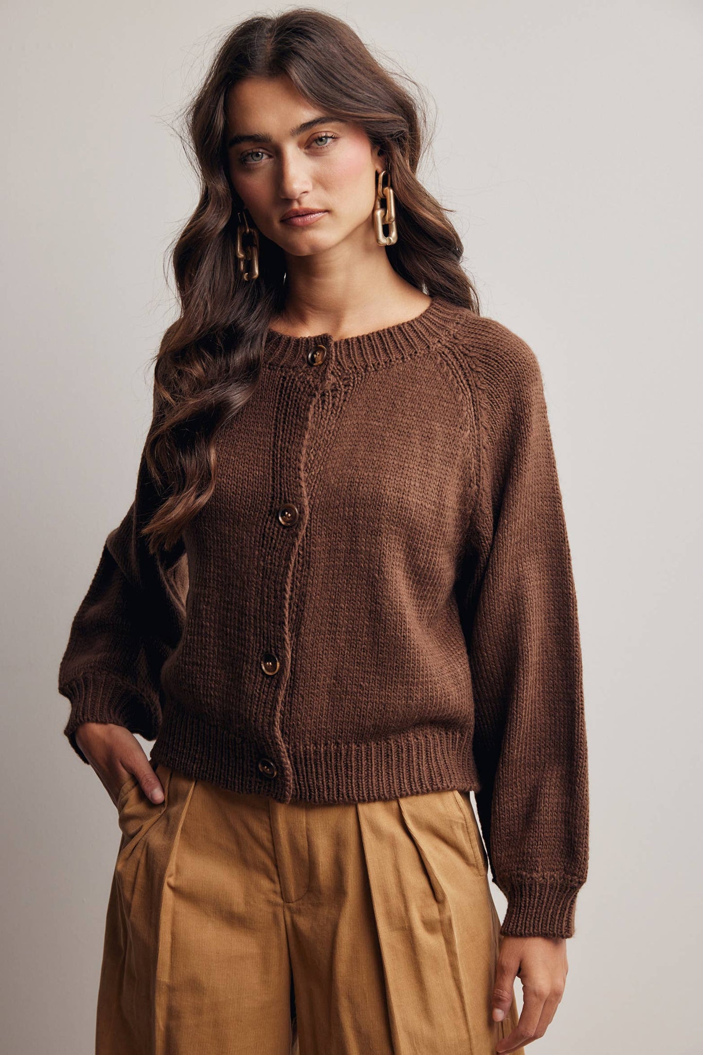 Knit Button Front Cardigan