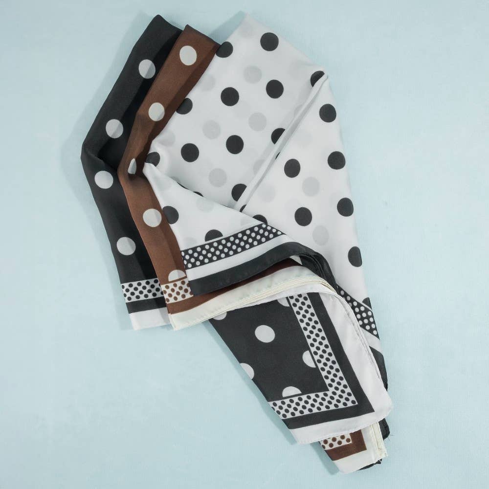 Polka Dot Satin Square Scarf