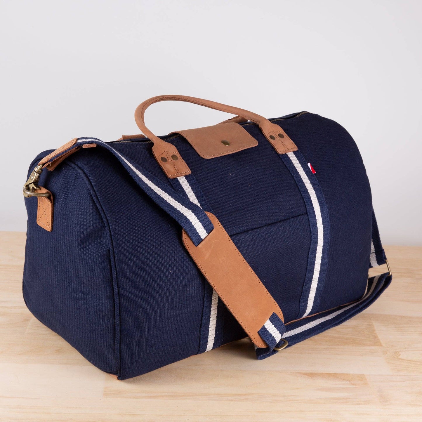 Canvas Duffle with Leather Handles