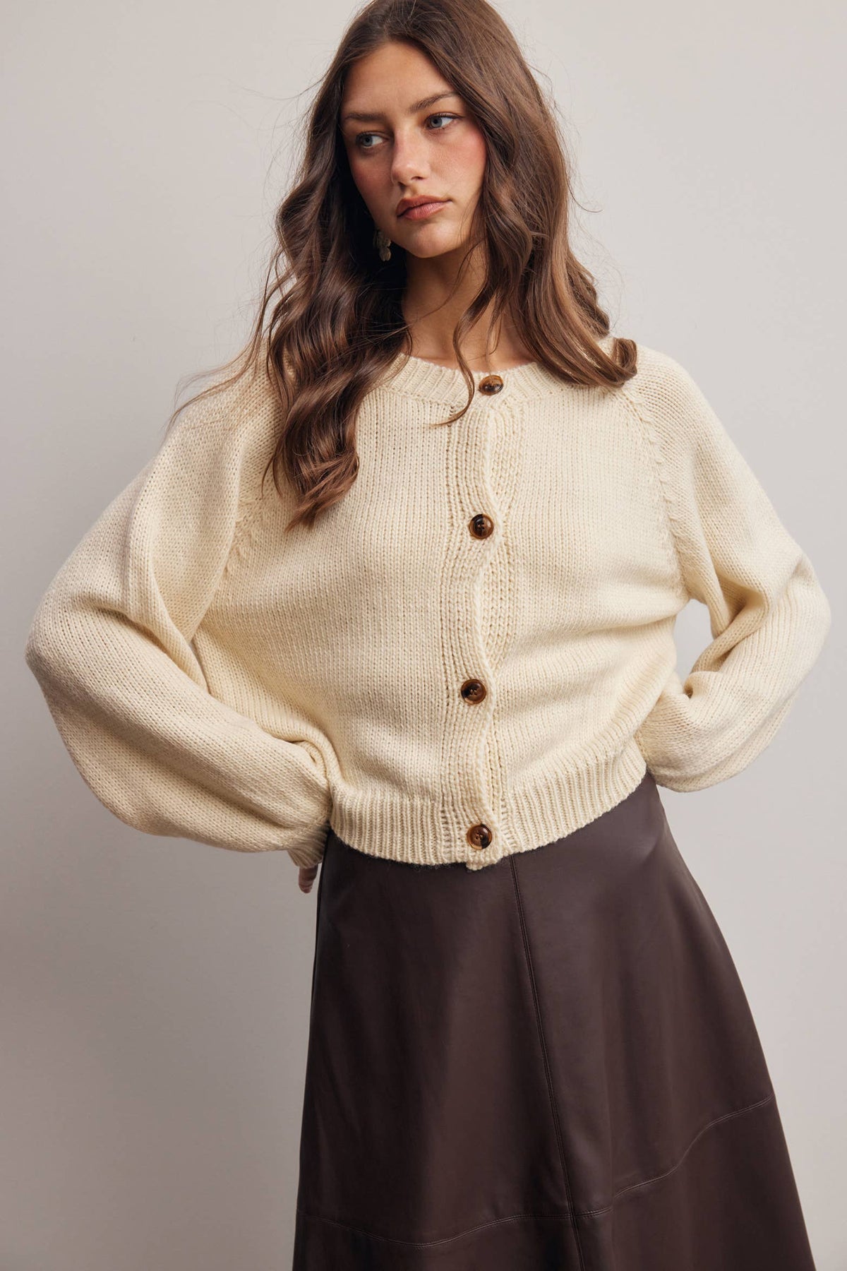 Knit Button Front Cardigan