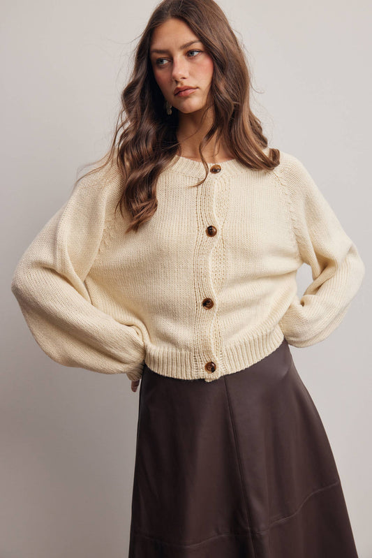 Knit Button Front Cardigan